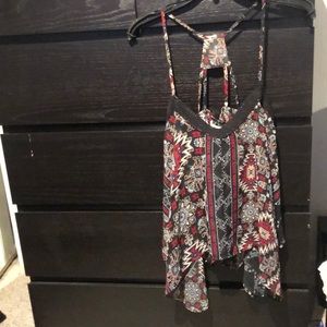 Sheer spaghetti strap tank top